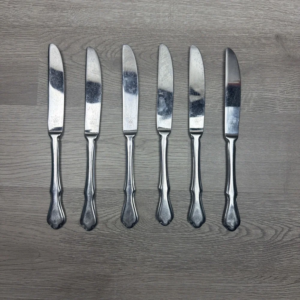 Pfaltzgraff Briarwood Stainless Steel Flatware Knife Set Of 6   Glossy Finish